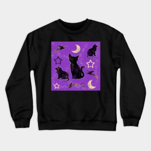 Painted Cats and Witch Hats Crewneck Sweatshirt